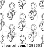 Poster, Art Print Of Background Pattern Of Black And White Seamless Music Clefs