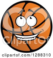 Clipart Of A Black And Orange Basketball Character Looking Up Royalty Free Vector Illustration