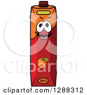 Clipart Of A Happy Apricot Juice Carton Character 2 Royalty Free Vector Illustration