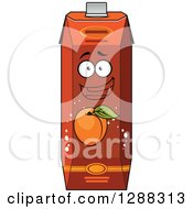 Poster, Art Print Of Happy Apricot Juice Carton Character