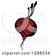 Clipart Of A Dark Red Beet Royalty Free Vector Illustration