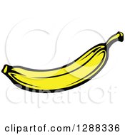 Clipart Of A Black And Yellow Banana Royalty Free Vector Illustration
