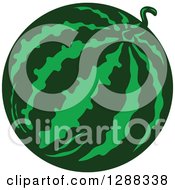 Clipart Of A Striped Watermelon Royalty Free Vector Illustration