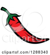 Clipart Of A Red Chili Pepper Royalty Free Vector Illustration