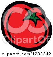 Clipart Of A Plump Red Tomato Royalty Free Vector Illustration