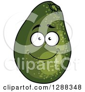 Clipart Of A Happy Avocado Character Royalty Free Vector Illustration