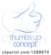 Poster, Art Print Of Gradient Blue Hand Giving A Thumb Up Over Sample Text