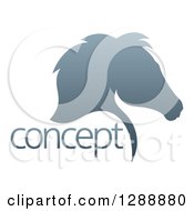 Clipart Of A Gradient Gray Horse Head Silhouette In Profile With Concept Text Royalty Free Vector Illustration