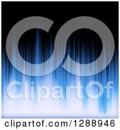 Clipart Of A Background Of Blue Audio Waveforms On Black Royalty Free Illustration