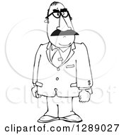 Clipart Of A Black And White Man Wearing A Groucho Mask And Suit Royalty Free Vector Illustration