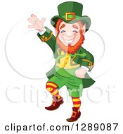 Poster, Art Print Of Cheerful St Patricks Day Leprechaun Dancing