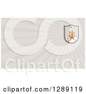 Clipart Of A Retro Male Chef With A Mustache Holding A Thumb Up And Taupe Rays Background Or Business Card Design Royalty Free Illustration