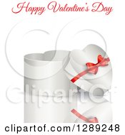 Poster, Art Print Of 3d Heart Shaped Valentines Day Or Anniversary Gift Box With A Reflection And Red Text On White