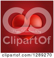 Poster, Art Print Of Heart Inserted Into A Slot With Happy Valentines Day Text Over A Pattern