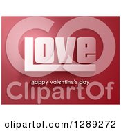 Clipart Of Pink Love Happy Valentines Day Text And A Shadow Over Red Royalty Free Vector Illustration