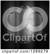 Clipart Of A 3d Blank Scratched Metal Plate Over Darker Metal Royalty Free Illustration