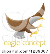 Poster, Art Print Of Flying Bald Eagle With Extended Talons Over Sample Text