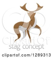 Poster, Art Print Of Walking Stag Deer Buck Over Sample Text
