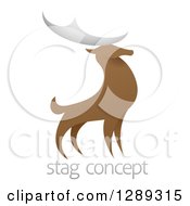 Poster, Art Print Of Standing Stag Deer Buck Over Sample Text