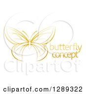 Poster, Art Print Of Gradient Dark Yellow Butterfly With Sample Text