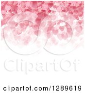 Poster, Art Print Of Background Of Pink Valentine Hearts Over White Text Space