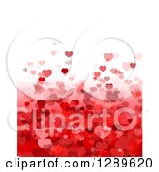 Poster, Art Print Of Background Of Red And Pink Valentine Hearts And Gradient Under White Text Space