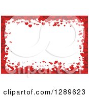 Poster, Art Print Of Horizontal Background Of Red Valentine Hearts Around White Text Space