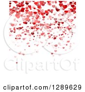Poster, Art Print Of Background Of Red And Pink Valentine Hearts Over White Text Space 3