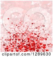 Poster, Art Print Of Background Of Pink And Red Valentine Hearts Some Faded