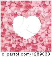 Poster, Art Print Of White Frame With Pink Valentine Hearts