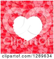 Poster, Art Print Of White Frame With Red Valentine Hearts