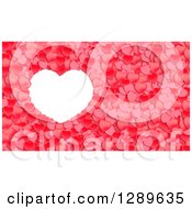 Poster, Art Print Of White Frame With Red Valentine Hearts 2