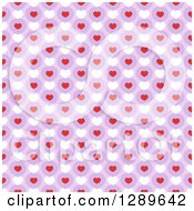 Poster, Art Print Of Seamless Valentines Day Pattern Background Of Hearts Over Purple