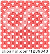 Poster, Art Print Of Seamless Valentines Day Pattern Background Of Red And White Hearts On Pink