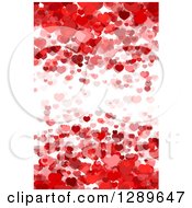 Poster, Art Print Of Background Of Layers Of Red Hearts Over White
