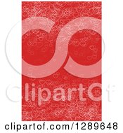 Poster, Art Print Of Background Of Sketched White Valentine Hearts On Red