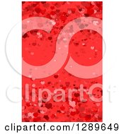 Clipart Of A Background Of Valentine Hearts On Red Royalty Free Vector Illustration
