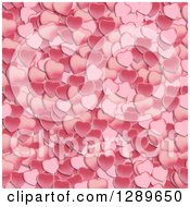 Clipart Of A Background Of Pink Valentine Heart Shaped Petals Royalty Free Vector Illustration