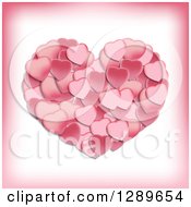 Poster, Art Print Of Big Pink Heart Formed Of Smaller Petal Ones