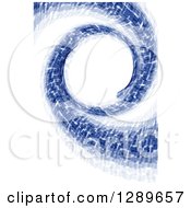 Poster, Art Print Of Background Of Abstract Blue Spiraling Particles On White