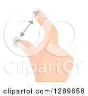 Clipart Of A Caucasian Hand Expanding And Zooming On A Touch Screen Royalty Free Vector Illustration by vectorace