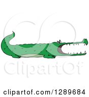 Clipart Of A Green Angry Alligator Royalty Free Vector Illustration