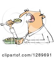 Poster, Art Print Of Unenthused White Man Eating Mush