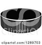 Poster, Art Print Of Black And White Hockey Puck 5