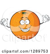 Clipart Of A Cheering Happy Orange Character Royalty Free Vector Illustration