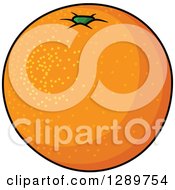 Clipart Of A Speckled Navel Orange Royalty Free Vector Illustration