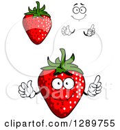 Clipart Of Strawberries Hands And A Face Royalty Free Vector Illustration