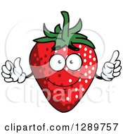 Clipart Of A Talking Strawberry Character Royalty Free Vector Illustration