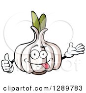 Poster, Art Print Of Goofy Garlic Character Presenting And Giving A Thumb Up