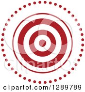 Poster, Art Print Of Red And White Bullseye Target For Archery Or Throwing Darts In A Circle Of Dots
